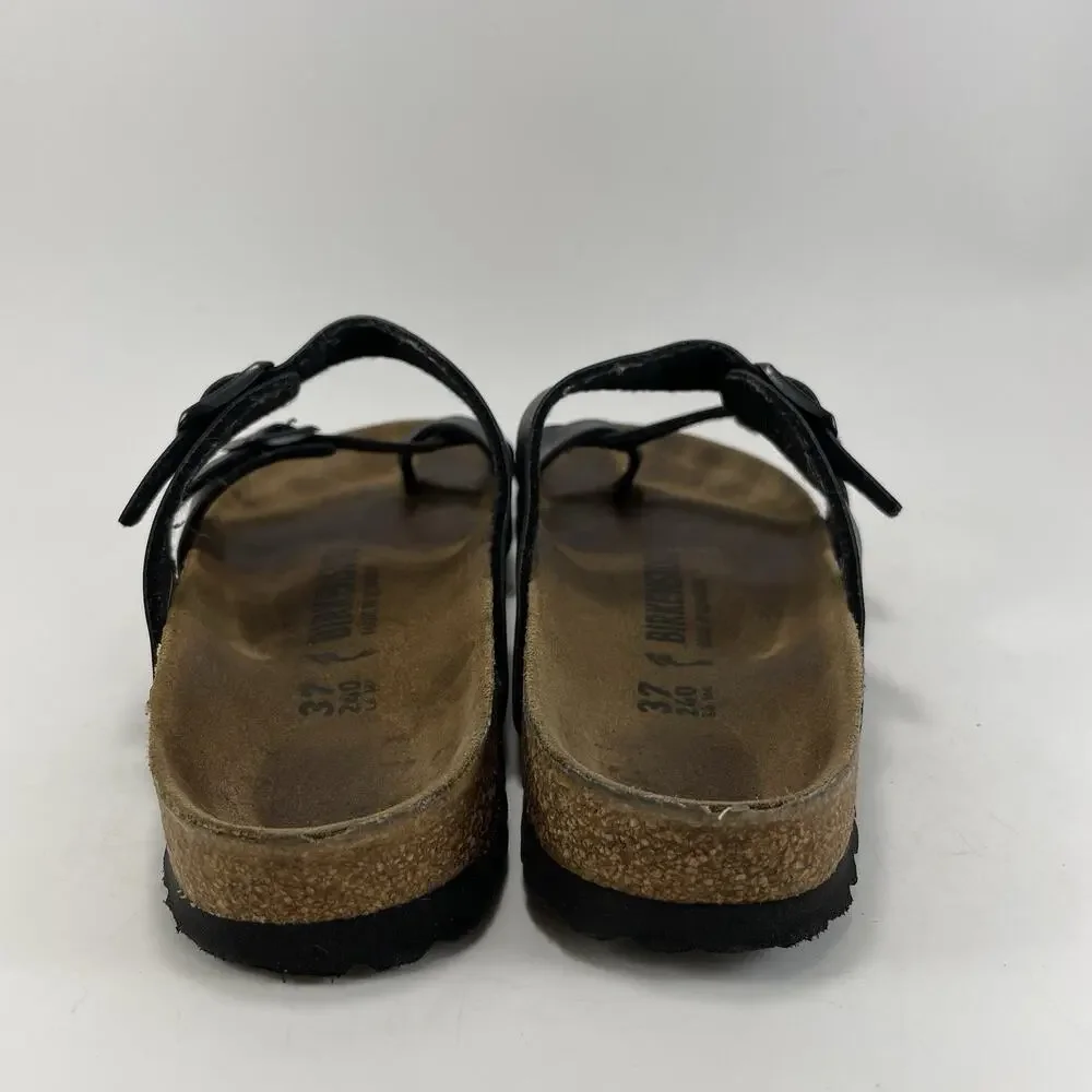 Birkenstock Mayari Sandals Womens Size 37 US 6-6.5 Black Birkoflor Toe Loop - Picture 4 of 9